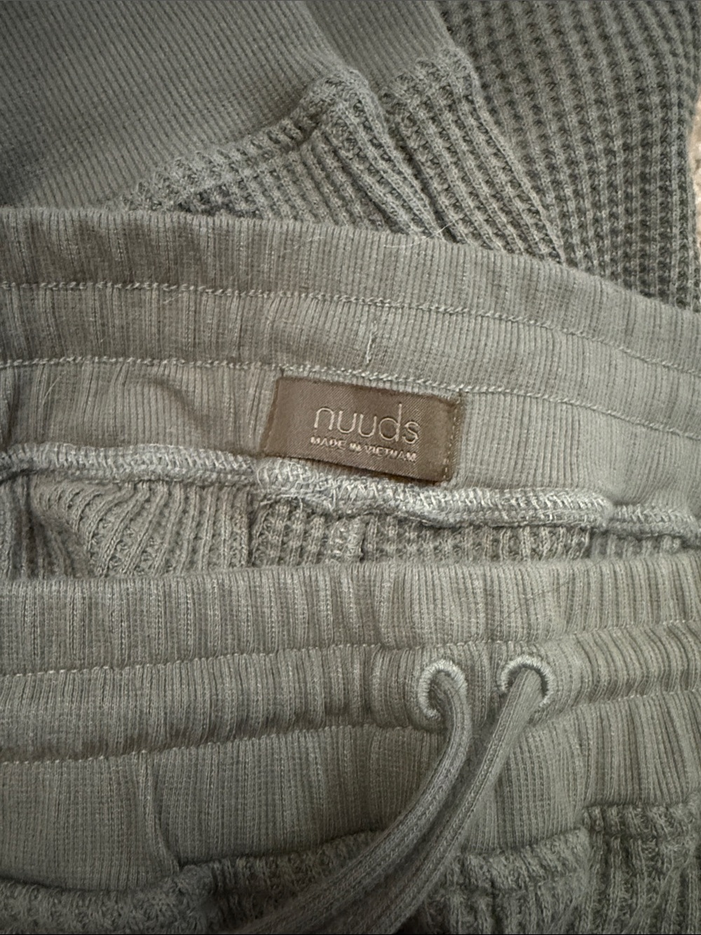 nuuds Olive Green Waffle Knit Jogger set - Picture 3 of 3